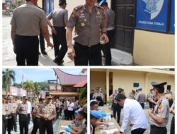 Pastikan Personel Bersih dan Disiplin, Polres Tana Toraja Gelar Tes Urine serta Cek Senjata Api